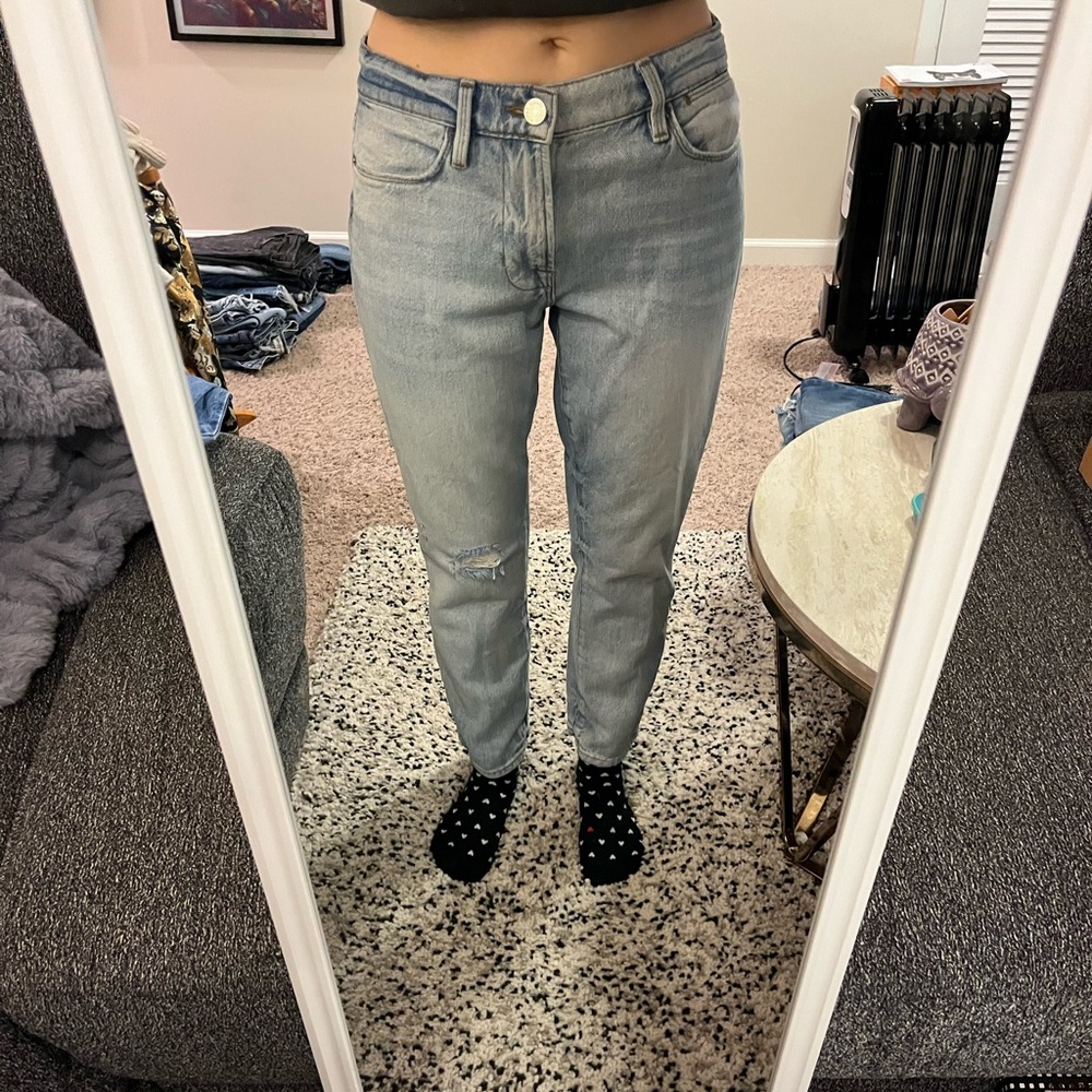 Frame Denim Blue Straight Jeans Le High Straight